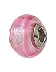 S/S Zable Pink Striped Murano Glass