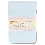 Kids Line Jersey Knit Fitted Crib Sheet - Light Blue