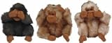 Vo-Toys See Hear and Speak No Evil Orangutan Plush Dog Toy Assorted Each