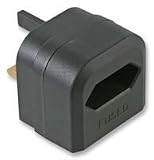 Battery Charger Adaptor - 2 pin Euro to UK 3 pin adapter (Quick Fit Type, 2 pin plug on mains adaper pushes into front facing recepticle) - Up to 3 amps - Black (High Quality DTL brand)