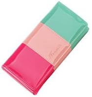 Women's Medium-long Wallet Bag Candy Patent Leather Color Block Decoration Card Holder Coin Purse Key Day Clutch