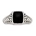 Square Inlay Imitation Black Onyx with Rope Band Ring