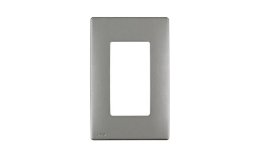 Leviton Renu REWM1-STS Screwless Snap-On Wallplate, Stainless Steel, 1-Gang