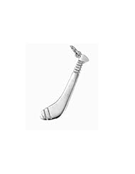 Silver 28x6mm plain Hurley stick Pendant