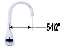 Venetian 5.5 inch Gooseneck Polished Chrome SST Auto Faucet - w/4" Cover Plate, Center Set