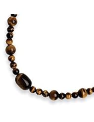 Sterling Silver 8mm, 12mm & 15.5x21mm Tigers Eye Necklace QH1929-18"
