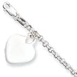 Sterling Silver Heart Charm Childs Bracelet - 6 inch