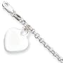Sterling Silver Heart Charm Childs Bracelet - 5.5 inch