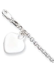 Sterling Silver Heart Charm Childs Bracelet QG1447-6"