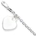 Sterling Silver Heart Charm Childs Bracelet - 6 inch