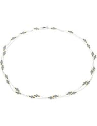 Bead Necklace Pendant Sterling Silver & 14K Gold Yellow Ch910 42 Inch