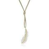Mizuki 14k. Necklace Micro Suede Charm Quill D