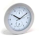 Equity 29002 10-Inch Metal Wall Clock with Indoor Temperature and Humidity Gauge