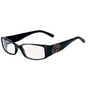 Authentic Fendi Eyeglasses 729 BLACK and BURNED BROWN LOGO DEMO LENS 002