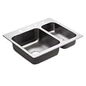 MOEN 22238 Camelot 25-by-22-Inch Kitchen Sink, Satin