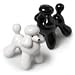 French Poodle Salt and Pepper Shakers- 1 Black and 1 White