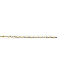 3mm Fancy Two Tone Gold Link Bracelet 7"