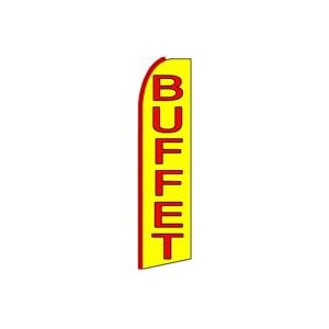 BUFFET Feather Banner Flag (11.5 x 3 Feet) by 