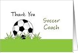 Thank You Soccer Coach, Soccer Ball, Grass Card