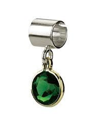 06.00 Mm Kera Bead With Birthstone Dangle Sterling Silver & 14K Yellow May 24762