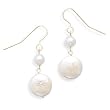 14k Yellow Gold 5mm Cultured Freshwater Pearl/Coin Pearl French Wire Earring