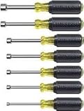 Klein Tool 631M Nut Driver Set 7 Piece Magnetic 3 Inch Hollow Shaft Cushion Grip