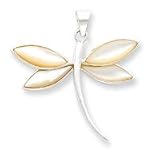 Sterling Silver White Shell Butterfly Pendant