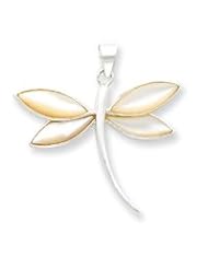 Sterling Silver White Shell Butterfly Pendant