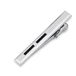 Men s STEL Stainless Steel Tie Bar with Black Enamel Inlay Accent- 80790