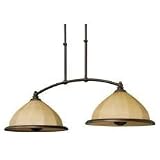American Fluorescent FAP218RBSCT Faceted Blown, 2 Light, Glass Pendant, Oil Rubbed Bronze