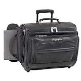 United States Luggage D9644 Rolling Laptop Case/Overnighter, Leather, 15-1/2 x 10 x 14, Black