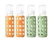 Lifefactory BPA-Free Glass Baby Bottle-4 Pack (9 oz.-Spring Green and Orange)