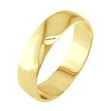 Image of 9ct Yellow Gold, 5mm Wide, 'D' Shape Wedding Ring