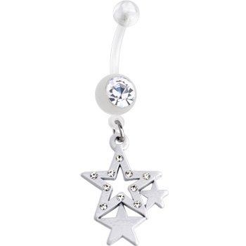 Bioplast Clear Starlet Star Dangle Belly Ring