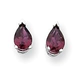 14k Rhodalite Garnet Diamond pear stud earring XE80WRG