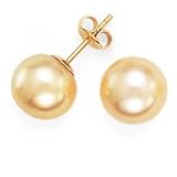 14K Golden South Sea Pearl Studs 10mm