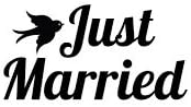 Just Married WHITE Vinyl Car/Laptop/Window/Wall Decal