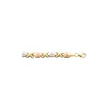 14K Tri Color Gold  X AND O Bracelet