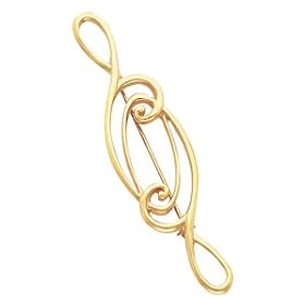75.00X19.00 Mm 14K Yellow Gold Brooch by