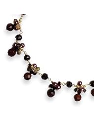 Sterling Silver & Vermeil Carnelain/Aventurine/Jasper/Cult. Pearl Necklace - QH1938-16"
