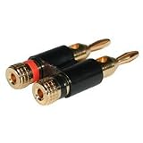 Cables To Go - Speaker connector - banana (M) - black (pack of 2 )