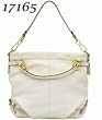 Authentic Coach Zip Leather Brooke Hobo Handbag 17165 White/Gold