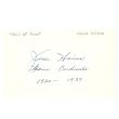 Jesse Haines Autographed / Signed 3x5 Card