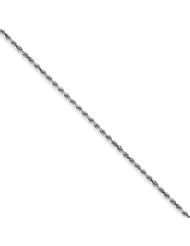 10k Gold White Gold 2.25mm Machine Made Rope Chain 8 Inches