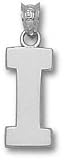 Illinois Fighting Illini Solid Sterling Silver Classic Block ''I'' 5/8'' Pendant