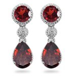 0.03 cts Diamond & 4.98 Cts Garnet Earring in 14K White Gold