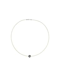 Les Poulettes Jewels - Dark Grey 8-9 mm Freshwater Pearl and Beige Waxed Cord