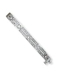 Sterling Silver CZ Hinged Bangle QB260"