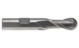 1/2 2Fl High Speed Steel SE Ball End Mill- 1/2 Shank