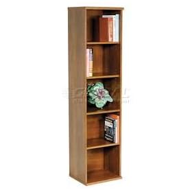 Natural Cherry Five Shelf Narrow Bookcase Natural Cherry